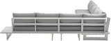 Maldives - 6 Piece Water Resistant Outdoor Patio Modular Sectional With White Base
