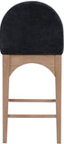 Waldorf - Chenille Stool With Natural Legs