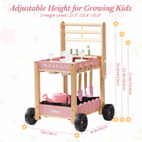 ROBUD Kids Gardening Set with Wooden Trolley