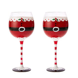 Santa's Elf Stemmed Wine & Water Glasses - Set of 2