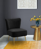 Tess Velvet Accent Chair - Chic Contemporary Design with Deep Channel Tufting and Gold Steel Legs