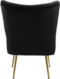 Tess Velvet Accent Chair - Chic Contemporary Design with Deep Channel Tufting and Gold Steel Legs