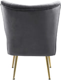 Tess Velvet Accent Chair - Chic Contemporary Design with Deep Channel Tufting and Gold Steel Legs