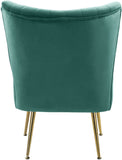 Tess Velvet Accent Chair - Chic Contemporary Design with Deep Channel Tufting and Gold Steel Legs