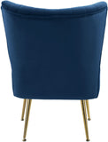 Tess Velvet Accent Chair - Chic Contemporary Design with Deep Channel Tufting and Gold Steel Legs
