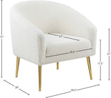 Barlow Faux Sheepskin Accent Chair - Luxurious Comfort with Contemporary Design and Gold Legs