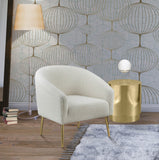 Barlow Faux Sheepskin Accent Chair - Luxurious Comfort with Contemporary Design and Gold Legs