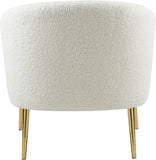 Barlow Faux Sheepskin Accent Chair - Luxurious Comfort with Contemporary Design and Gold Legs