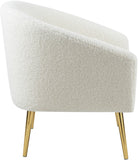Barlow Faux Sheepskin Accent Chair - Luxurious Comfort with Contemporary Design and Gold Legs