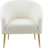 Barlow Faux Sheepskin Accent Chair - Luxurious Comfort with Contemporary Design and Gold Legs