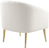 Barlow Faux Sheepskin Accent Chair - Luxurious Comfort with Contemporary Design and Gold Legs
