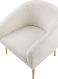 Barlow Faux Sheepskin Accent Chair - Luxurious Comfort with Contemporary Design and Gold Legs