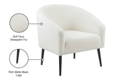 Barlow Faux Sheepskin Accent Chair - Luxurious Comfort with Contemporary Design and Gold Legs