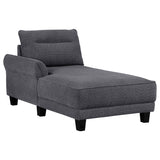 Caspian Upholstered Curved Arm Chaise Sectional Sofa Grey