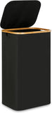 Fine Living 85L Slim Laundry Hamper with Lid & Handles, black