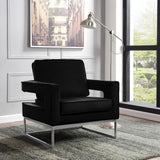 Noah Velvet Accent Chair – Luxurious Contemporary Design with Plush Comfort and Sturdy Iron Legs