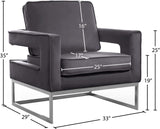 Noah Velvet Accent Chair – Luxurious Contemporary Design with Plush Comfort and Sturdy Iron Legs