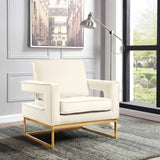 Noah Velvet Accent Chair – Luxurious Contemporary Design with Plush Comfort and Sturdy Iron Legs