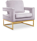 Noah Velvet Accent Chair – Luxurious Contemporary Design with Plush Comfort and Sturdy Iron Legs