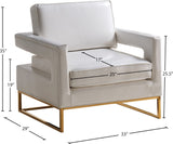 Amelia Contemporary Accent Chair - Luxurious Faux Leather with Stylish Gold Stainless Steel Base