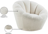 Dream Faux Sheepskin Fur Swivel Accent Chair - Contemporary Comfort with Inviting Softness & Style