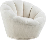 Dream Faux Sheepskin Fur Swivel Accent Chair - Contemporary Comfort with Inviting Softness & Style