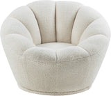Dream Faux Sheepskin Fur Swivel Accent Chair - Contemporary Comfort with Inviting Softness & Style