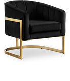 Carter Contemporary Velvet Accent Chair with Gold Stainless Steel Legs for Elegant Home Decor