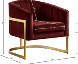 Carter Contemporary Velvet Accent Chair with Gold Stainless Steel Legs for Elegant Home Decor