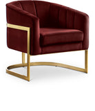 Carter Contemporary Velvet Accent Chair with Gold Stainless Steel Legs for Elegant Home Decor