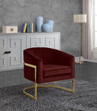Carter Contemporary Velvet Accent Chair with Gold Stainless Steel Legs for Elegant Home Decor