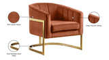 Carter Contemporary Velvet Accent Chair with Gold Stainless Steel Legs for Elegant Home Decor