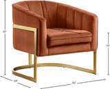 Carter Contemporary Velvet Accent Chair with Gold Stainless Steel Legs for Elegant Home Decor