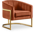 Carter Contemporary Velvet Accent Chair with Gold Stainless Steel Legs for Elegant Home Decor