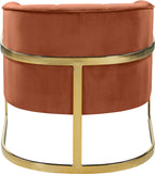 Carter Contemporary Velvet Accent Chair with Gold Stainless Steel Legs for Elegant Home Decor