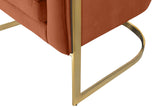 Carter Contemporary Velvet Accent Chair with Gold Stainless Steel Legs for Elegant Home Decor