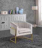 Carter Contemporary Velvet Accent Chair with Gold Stainless Steel Legs for Elegant Home Decor