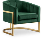 Carter Contemporary Velvet Accent Chair with Gold Stainless Steel Legs for Elegant Home Decor