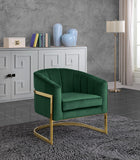 Carter Contemporary Velvet Accent Chair with Gold Stainless Steel Legs for Elegant Home Decor