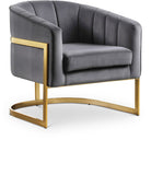 Carter Contemporary Velvet Accent Chair with Gold Stainless Steel Legs for Elegant Home Decor