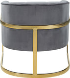 Carter Contemporary Velvet Accent Chair with Gold Stainless Steel Legs for Elegant Home Decor