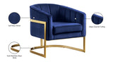 Carter Contemporary Velvet Accent Chair with Gold Stainless Steel Legs for Elegant Home Decor