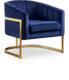 Carter Contemporary Velvet Accent Chair with Gold Stainless Steel Legs for Elegant Home Decor