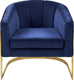 Carter Contemporary Velvet Accent Chair with Gold Stainless Steel Legs for Elegant Home Decor
