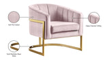Carter Contemporary Velvet Accent Chair with Gold Stainless Steel Legs for Elegant Home Decor