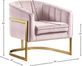 Carter Contemporary Velvet Accent Chair with Gold Stainless Steel Legs for Elegant Home Decor