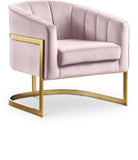 Carter Contemporary Velvet Accent Chair with Gold Stainless Steel Legs for Elegant Home Decor