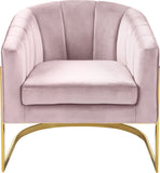 Carter Contemporary Velvet Accent Chair with Gold Stainless Steel Legs for Elegant Home Decor
