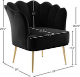 Jester Velvet Accent Chair - Chic Sculpted Design with Deep Tufting & Stylish Gold Legs for Comfort