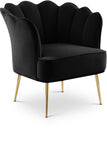 Jester Velvet Accent Chair - Chic Sculpted Design with Deep Tufting & Stylish Gold Legs for Comfort